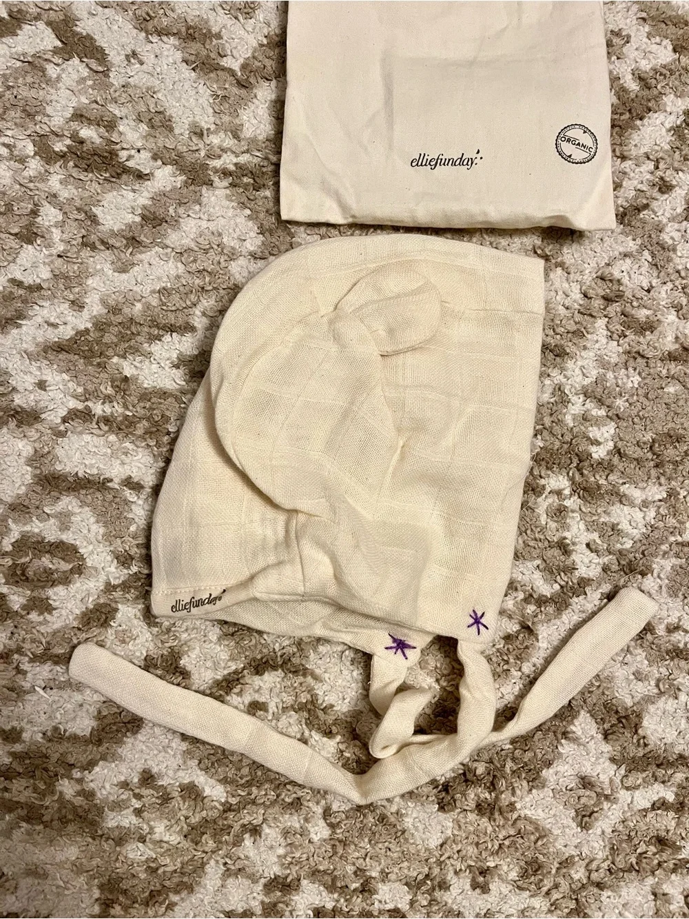 NWT Ellie Fun Day Organic Bear Hat - 6-12 months